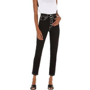 Revolve We Wore  What The Danielle Straight Jeans Size 30 Black